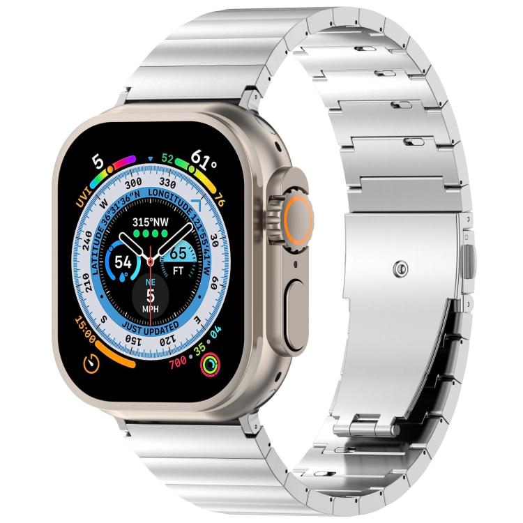 Cinturino per orologio in lega di titanio con fibbia piatta a sgancio rapido a una sola perlina, For Apple Watch 46mm / 49mm / 45mm / 44mm, For Apple Watch 42mm / 41mm / 40mm / 38mm