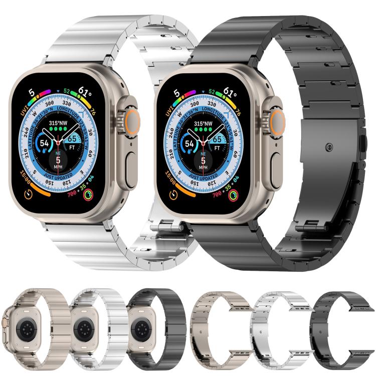 Cinturino per orologio in lega di titanio con fibbia piatta a sgancio rapido a una sola perlina, For Apple Watch 46mm / 49mm / 45mm / 44mm, For Apple Watch 42mm / 41mm / 40mm / 38mm