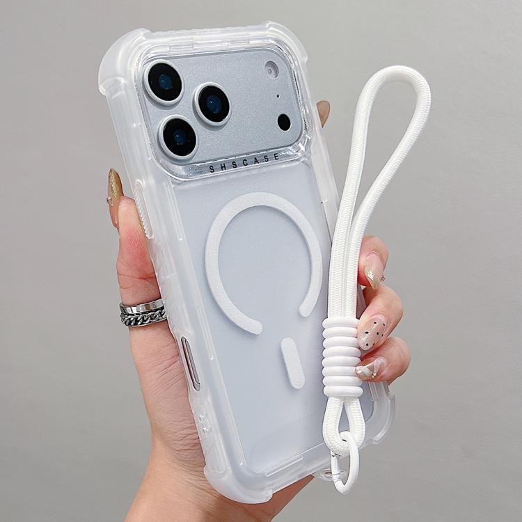 Custodia ibrida 3 in 1 MagSafe in TPU opaco trasparente con cinturino da polso., For iPhone 17 Pro Max, For iPhone 17 Pro, For iPhone 17, For iPhone Air