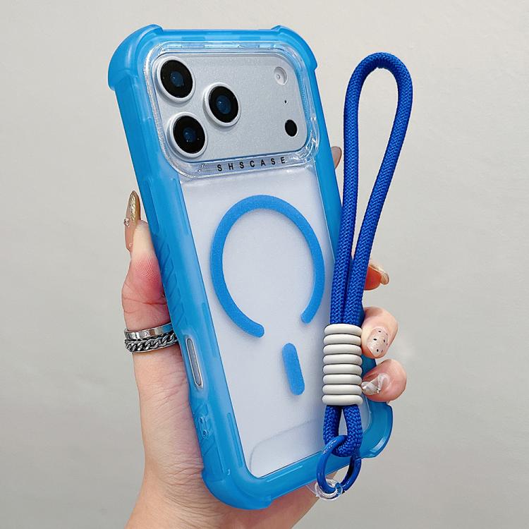 Custodia ibrida 3 in 1 MagSafe in TPU opaco trasparente con cinturino da polso., For iPhone 17 Pro Max, For iPhone 17 Pro, For iPhone 17, For iPhone Air