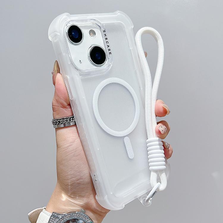 Custodia ibrida 3 in 1 MagSafe in TPU opaco trasparente con cinturino da polso., For iPhone 13 Pro Max, For iPhone 13 Pro, For iPhone 13, For iPhone 12 Pro Max
