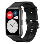 Cinturino per orologio xDfind in silicone con fibbia in acciaio color argento tinta unita, For Huawei Watch Fit New