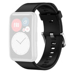 Cinturino per orologio xDfind in silicone con fibbia in acciaio color argento tinta unita, For Huawei Watch Fit New