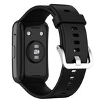 Cinturino per orologio xDfind in silicone con fibbia in acciaio color argento tinta unita, For Huawei Watch Fit New