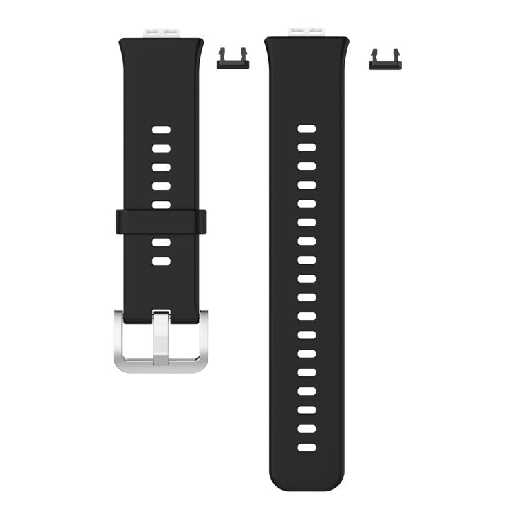 Cinturino per orologio xDfind in silicone con fibbia in acciaio color argento tinta unita, For Huawei Watch Fit New