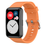 Cinturino per orologio xDfind in silicone con fibbia in acciaio color argento tinta unita, For Huawei Watch Fit New