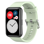 Cinturino per orologio xDfind in silicone con fibbia in acciaio color argento tinta unita, For Huawei Watch Fit New