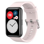 Cinturino per orologio xDfind in silicone con fibbia in acciaio color argento tinta unita, For Huawei Watch Fit New