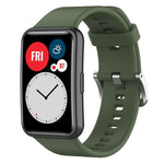 Cinturino per orologio xDfind in silicone con fibbia in acciaio color argento tinta unita, For Huawei Watch Fit New