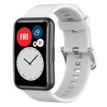 Cinturino per orologio xDfind in silicone con fibbia in acciaio color argento tinta unita, For Huawei Watch Fit New