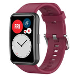 Cinturino per orologio xDfind in silicone con fibbia in acciaio color argento tinta unita, For Huawei Watch Fit New