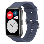 Cinturino per orologio xDfind in silicone con fibbia in acciaio color argento tinta unita, For Huawei Watch Fit New