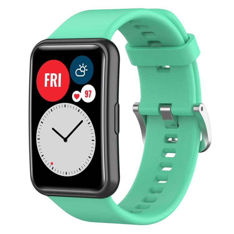 Cinturino per orologio xDfind in silicone con fibbia in acciaio color argento tinta unita, For Huawei Watch Fit New