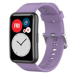 Cinturino per orologio xDfind in silicone con fibbia in acciaio color argento tinta unita, For Huawei Watch Fit New
