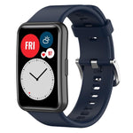 Cinturino per orologio xDfind in silicone con fibbia in acciaio color argento tinta unita, For Huawei Watch Fit New