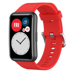 Cinturino per orologio xDfind in silicone con fibbia in acciaio color argento tinta unita, For Huawei Watch Fit New