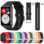 Cinturino per orologio xDfind in silicone con fibbia in acciaio color argento tinta unita, For Huawei Watch Fit New