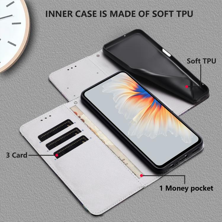 Custodia per telefono in pelle con motivo a colori, For Samsung Galaxy A15 4G / 5G, For Samsung Galaxy A55 5G, For Samsung Galaxy A35 5G