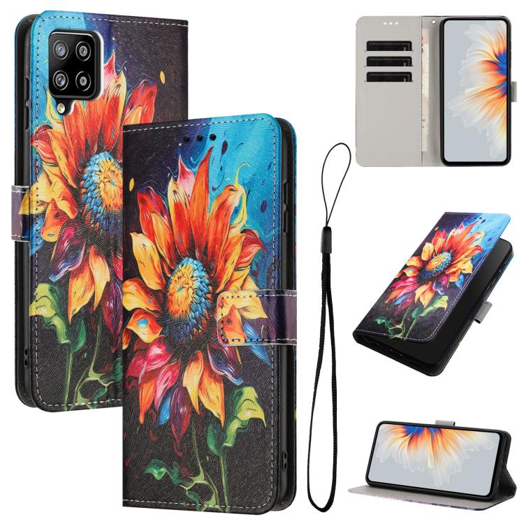 Custodia per telefono in pelle con motivo a colori, For Samsung Galaxy A22 4G / M32 4G, For Samsung Galaxy XCover 5, For Samsung Galaxy A22 5G / A22s 5G