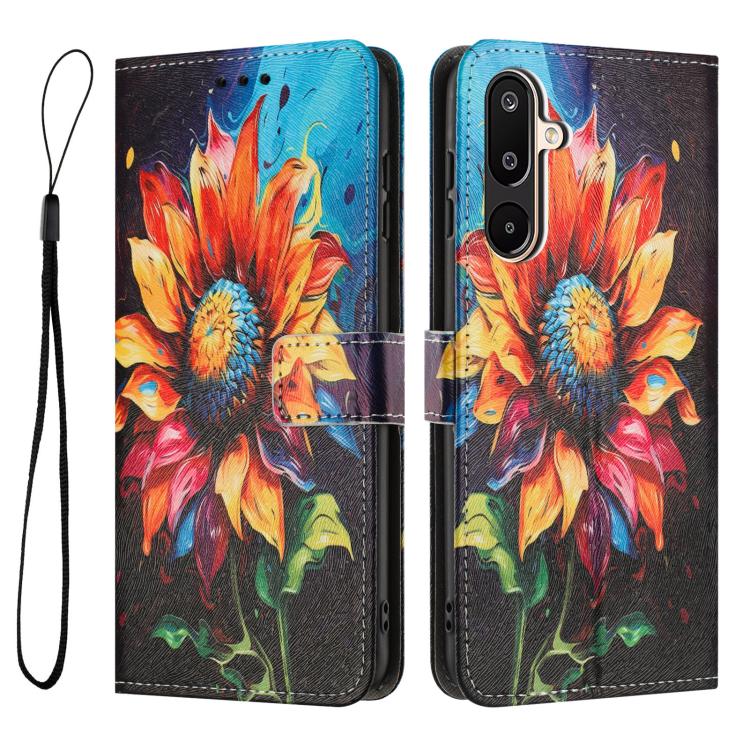 Custodia per telefono in pelle con motivo a colori, For Samsung Galaxy F16 5G / M16 5G, For Samsung Galaxy F06 5G / M06 5G, For Samsung Galaxy A06 4G / 5G