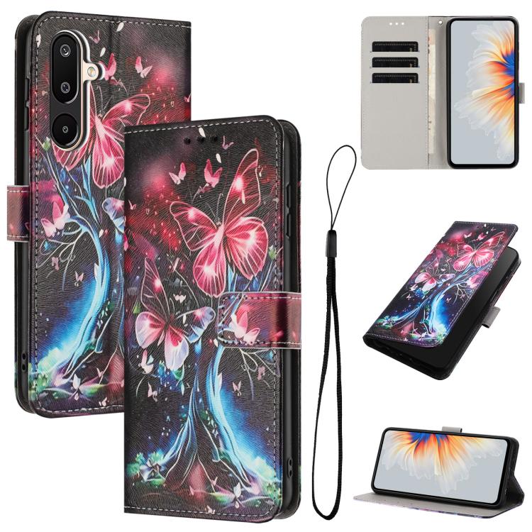 Custodia per telefono in pelle con motivo a colori, For Samsung Galaxy F16 5G / M16 5G, For Samsung Galaxy F06 5G / M06 5G, For Samsung Galaxy A06 4G / 5G