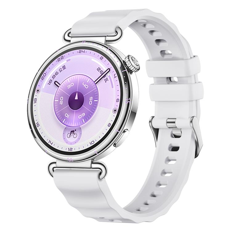 Cinturino per orologio in silicone tinta unita con fibbia a molla a sgancio rapido xDfind, colore argento., For Huawei Watch GT 6 / 5 / 4 41mm