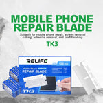 RELIFE TK3 Set da 100 lame per la riparazione di schermi e la rimozione di adesivi per telefoni cellulari., RELIFE TK3