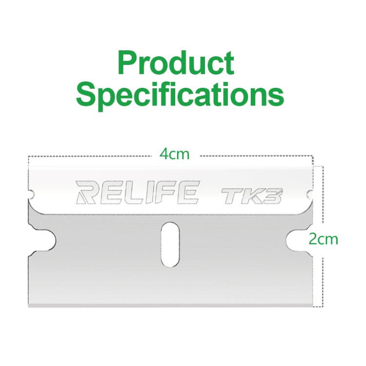 RELIFE TK3 Set da 100 lame per la riparazione di schermi e la rimozione di adesivi per telefoni cellulari., RELIFE TK3