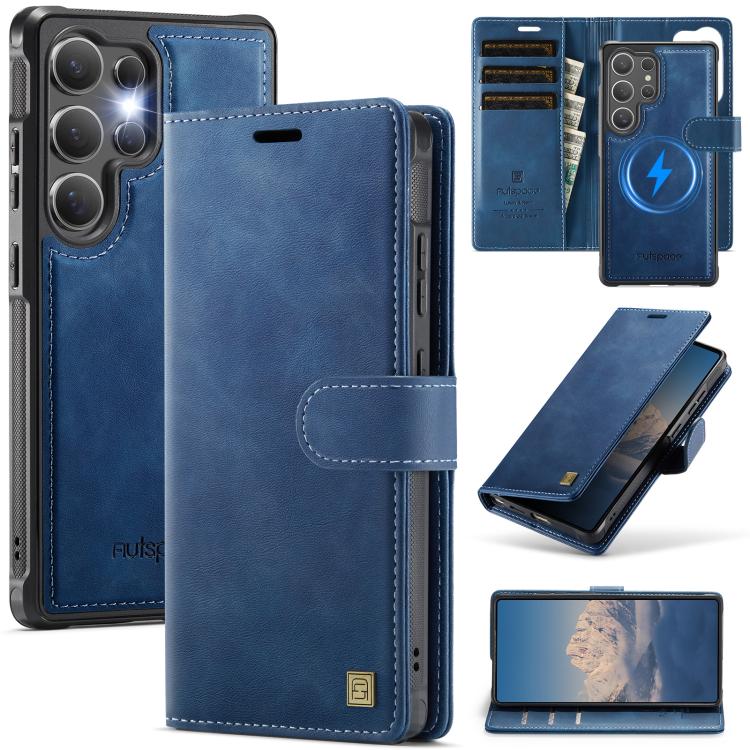 Custodia magnetica per telefono AutSpace A05 2 in 1 con texture effetto vitello retrò e MagSafe., For Samsung Galaxy S25+ 5G / S24+ 5G, For Samsung Galaxy S25 Ultra 5G, For Samsung Galaxy S24 FE 5G, For Samsung Galaxy S24 Ultra 5G