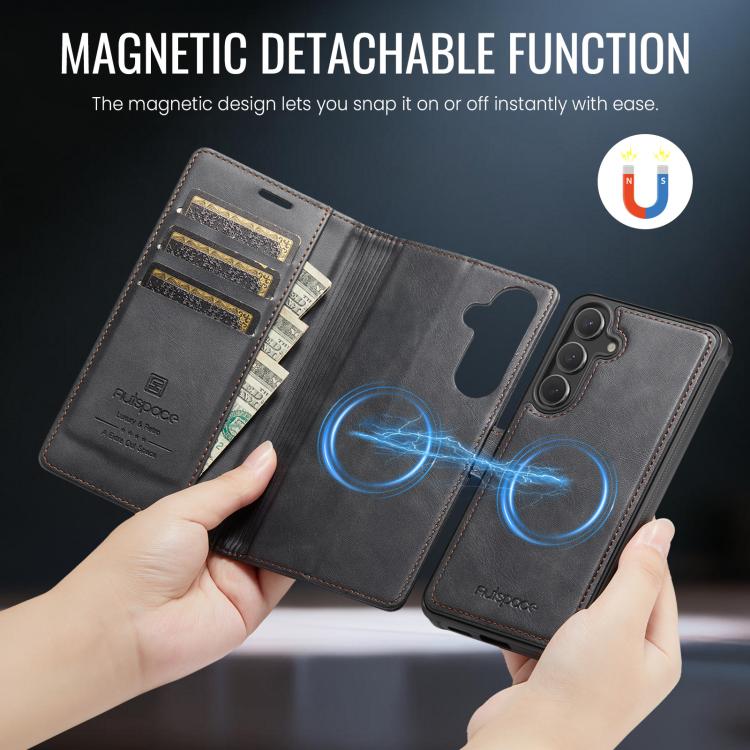 Custodia magnetica per telefono AutSpace A05 2 in 1 con texture effetto vitello retrò e MagSafe., For Samsung Galaxy S26+ 5G, For Samsung Galaxy S26 Ultra 5G, For Samsung Galaxy S26 5G, For Samsung Galaxy S25 FE 5G, For Samsung Galaxy S25 Edge 5G      ...
