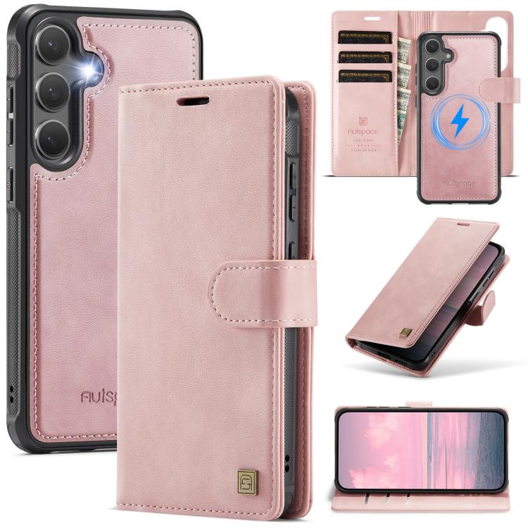 Custodia magnetica per telefono AutSpace A05 2 in 1 con texture effetto vitello retrò e MagSafe., For Samsung Galaxy S26+ 5G, For Samsung Galaxy S26 Ultra 5G, For Samsung Galaxy S26 5G, For Samsung Galaxy S25 FE 5G, For Samsung Galaxy S25 Edge 5G      ...