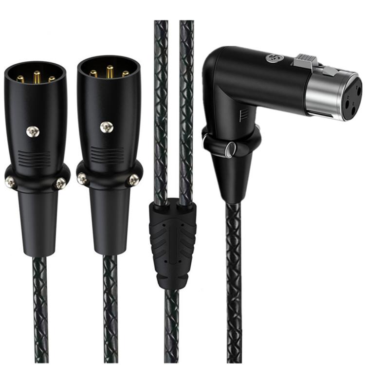 Cavo audio XLR splitter bilanciato a Y per microfono, lunghezza: 0,5 m, Female Elbow to 2xMale Elbow, Female Elbow to Male 2xStraight, Female Straight to 2xMale Elbow, Female Straight to 2xMale Straight