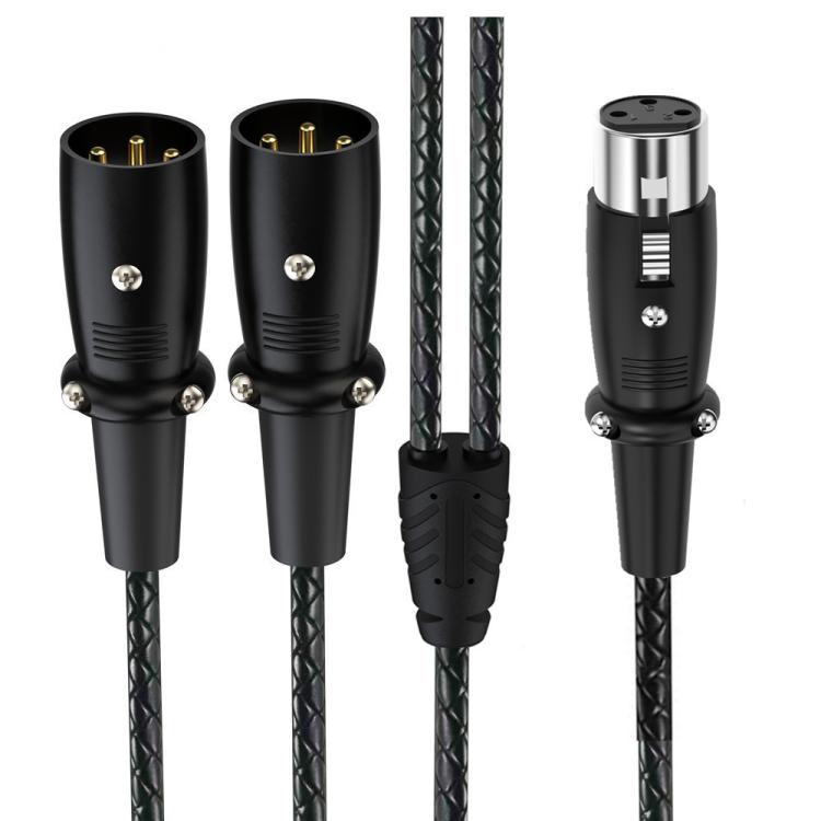 Cavo audio XLR splitter bilanciato a Y per microfono, lunghezza: 0,5 m, Female Elbow to 2xMale Elbow, Female Elbow to Male 2xStraight, Female Straight to 2xMale Elbow, Female Straight to 2xMale Straight