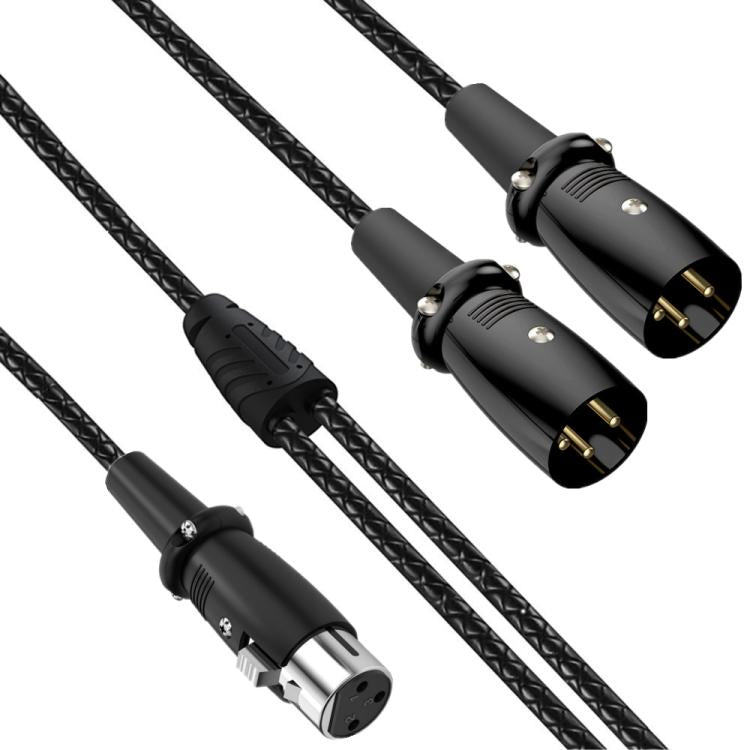 Cavo audio XLR splitter bilanciato a Y per microfono, lunghezza: 0,5 m, Female Elbow to 2xMale Elbow, Female Elbow to Male 2xStraight, Female Straight to 2xMale Elbow, Female Straight to 2xMale Straight