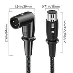 Cavo audio XLR splitter bilanciato a Y per microfono, lunghezza: 0,5 m, Female Elbow to 2xMale Elbow, Female Elbow to Male 2xStraight, Female Straight to 2xMale Elbow, Female Straight to 2xMale Straight