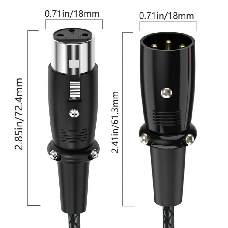 Cavo audio XLR splitter bilanciato a Y per microfono, lunghezza: 0,5 m, Female Elbow to 2xMale Elbow, Female Elbow to Male 2xStraight, Female Straight to 2xMale Elbow, Female Straight to 2xMale Straight