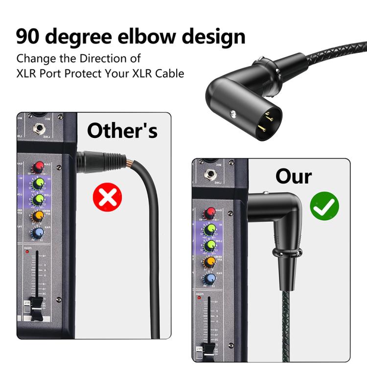 Cavo audio XLR splitter bilanciato a Y per microfono, lunghezza: 0,5 m, Female Elbow to 2xMale Elbow, Female Elbow to Male 2xStraight, Female Straight to 2xMale Elbow, Female Straight to 2xMale Straight