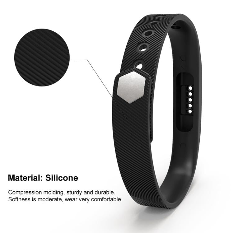 Cinturino in silicone con fibbia in metallo e pellicola traslucida per Fitbit Flex 2 xDfind, S, L