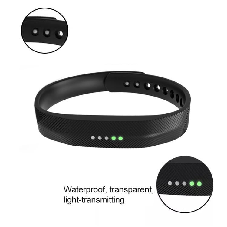 Cinturino in silicone con fibbia in metallo e pellicola traslucida per Fitbit Flex 2 xDfind, S, L