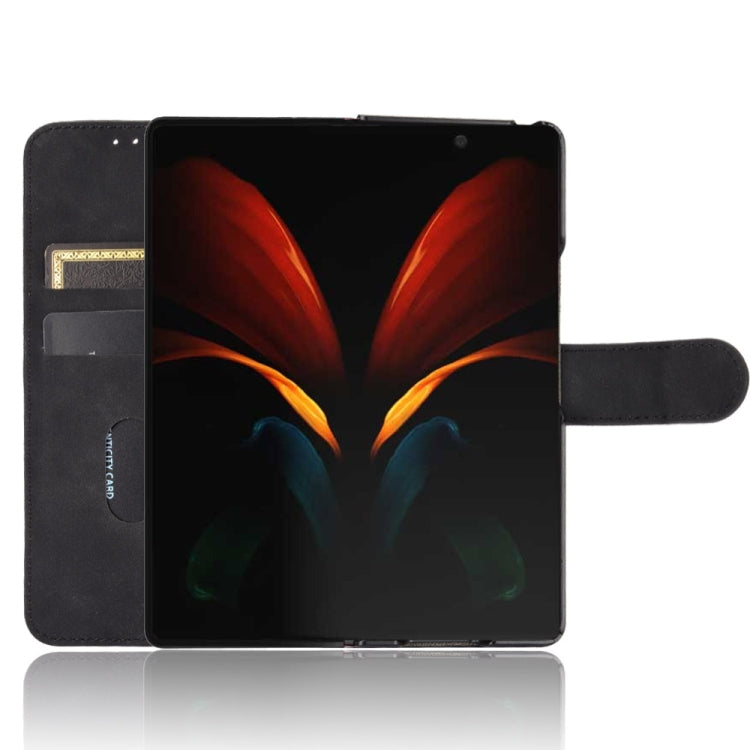 Per Samsung Galaxy Z Fold2 5G Tinta unita Skin Feel Fibbia magnetica Custodia in pelle PU con struttura in vitello a vibrazione orizzontale con supporto e slot per schede e portafoglio, For Samsung Galaxy Z Fold2 5G