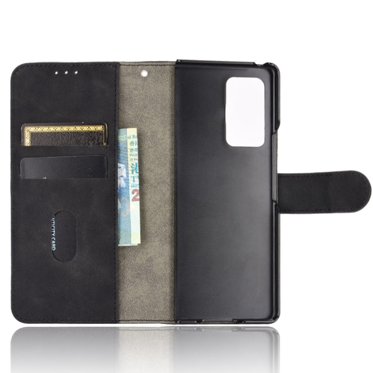 Per Samsung Galaxy Z Fold2 5G Tinta unita Skin Feel Fibbia magnetica Custodia in pelle PU con struttura in vitello a vibrazione orizzontale con supporto e slot per schede e portafoglio, For Samsung Galaxy Z Fold2 5G