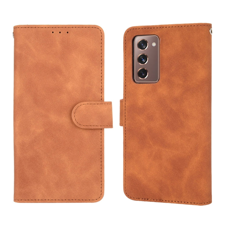 Per Samsung Galaxy Z Fold2 5G Tinta unita Skin Feel Fibbia magnetica Custodia in pelle PU con struttura in vitello a vibrazione orizzontale con supporto e slot per schede e portafoglio, For Samsung Galaxy Z Fold2 5G