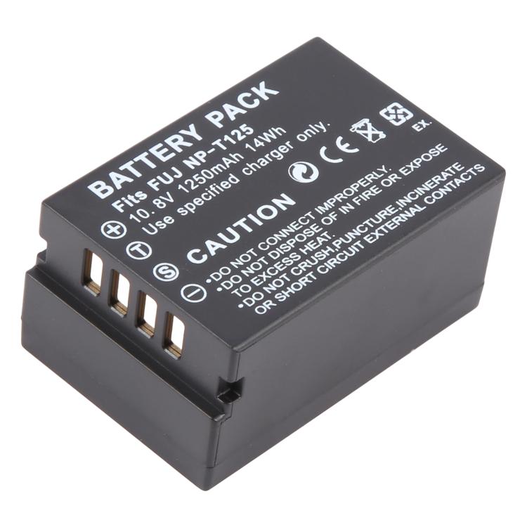 Batteria NP-T125 da 1250 mAh per fotocamera Fujifilm GFX50S / GFX50R / GFX100, For Fujifilm GFX50S / GFX50R / GFX100