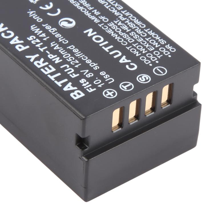 Batteria NP-T125 da 1250 mAh per fotocamera Fujifilm GFX50S / GFX50R / GFX100, For Fujifilm GFX50S / GFX50R / GFX100