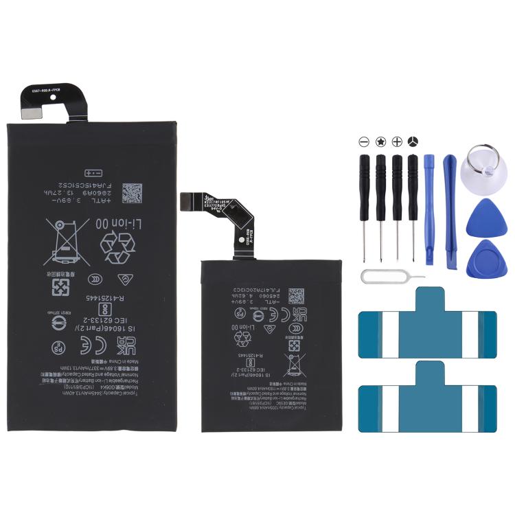 Per la sostituzione della batteria del Google Pixel 9 Pro Fold G06K4 / 3445mAh GE59C / 1205mAh, For Google Pixel 9 Pro Fold