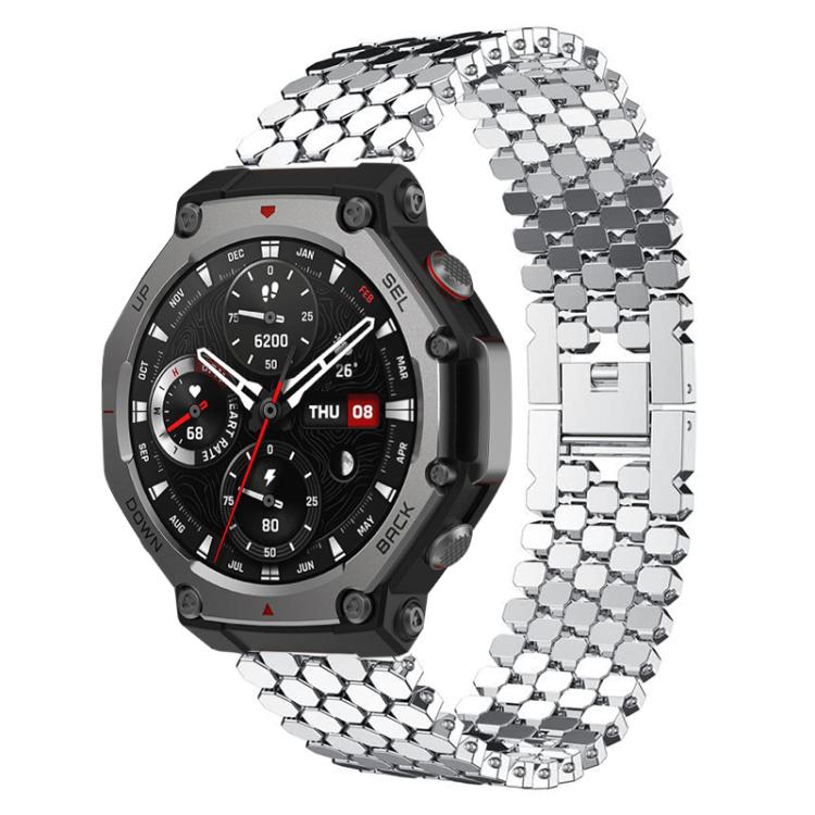 Cinturino per orologio in metallo con texture a squame di pesce xDfind, For Amazfit T-Rex 3
