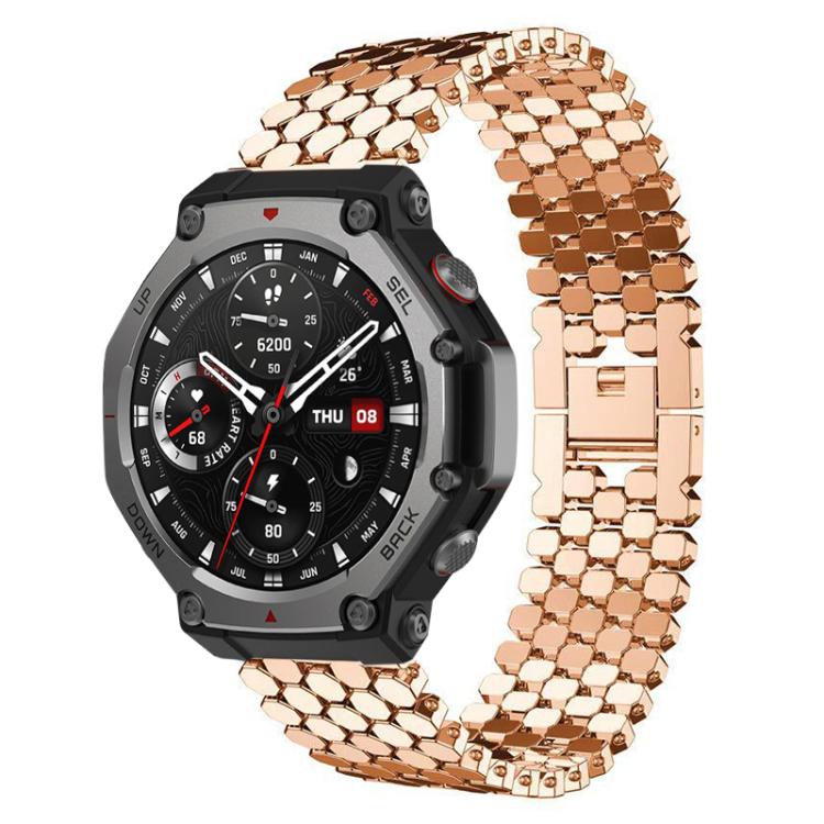 Cinturino per orologio in metallo con texture a squame di pesce xDfind, For Amazfit T-Rex 3