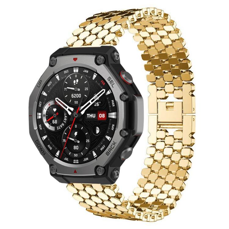 Cinturino per orologio in metallo con texture a squame di pesce xDfind, For Amazfit T-Rex 3
