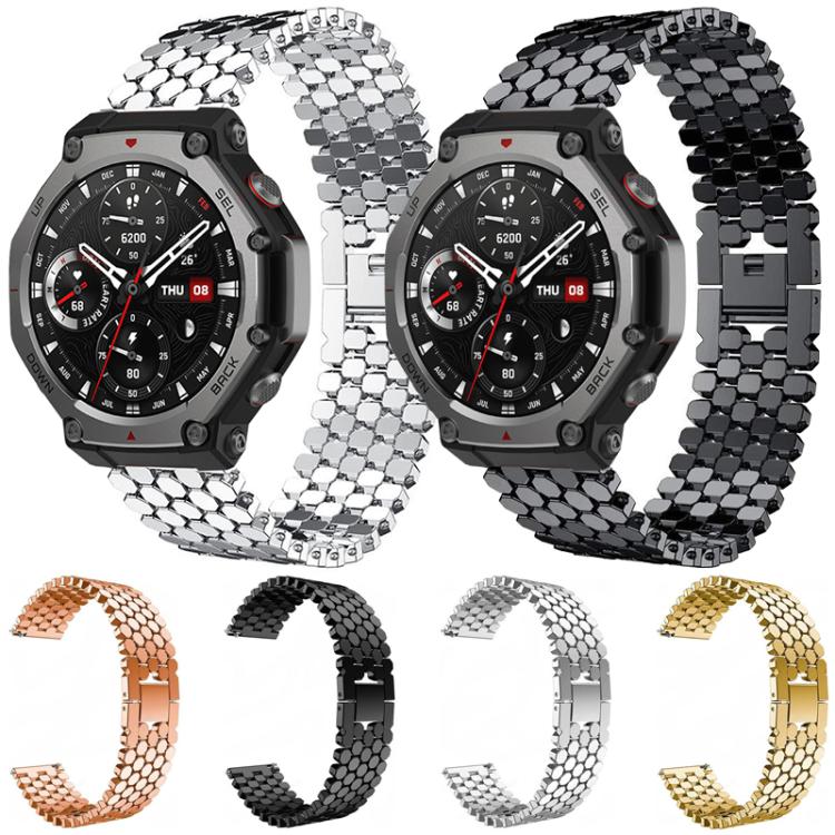Cinturino per orologio in metallo con texture a squame di pesce xDfind, For Amazfit T-Rex 3