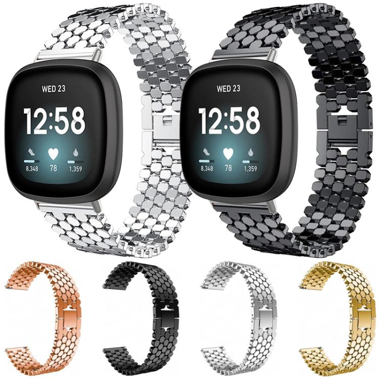 Cinturino per orologio in metallo con texture a squame di pesce xDfind, For Fitbit Versa 4/Versa 3/Sense 2/Sense, For Fitbit Versa 2/Versa/Versa Lite